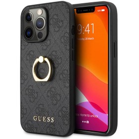 تصویر قاب آیفون CG mobile چرمی مدل Guess PU Leather Case With Ring Stand 