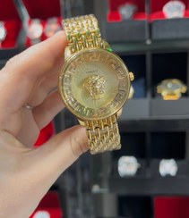 تصویر ساعت زنانه ورساچه - صفحه طلایی VERSACE