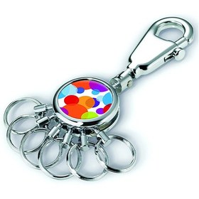 تصویر جاکلیدی ترویکا طرح چندحلقه طرح حباب TROIKA KeyChain multiring BUBBLES