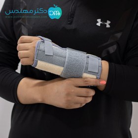 تصویر مچ بند نئوپرنی آتل دار با زاویه فانکشنال پاک سمن کد 108 ا Paksaman Neoprene Wrist Splint With Hard Bar code 108 Paksaman Neoprene Wrist Splint With Hard Bar code 108