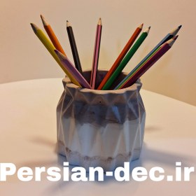 تصویر جای لوازم تحریر سنگ مصنوعی - طرح کریستال در طرح و رنگ های متنوع Stationery stand _Crystal design