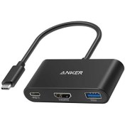 تصویر هاب 3 پورت TYPE-C انکر مدل A8339 ANKER 3-IN-1 MULTI-FUNCTION HUB | A8339