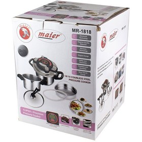 تصویر زودپز دوقلو ظرفیت 5 و 7 لیتر مایر MR-1818 Maier MR-1818 Pressure Cooker