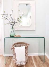 تصویر میز کنسول شیشه ای خم مدل کیمیا 