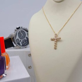 تصویر گردنبند صلیب نگین دار ysx کد140-1703 ysx jeweled cross necklace