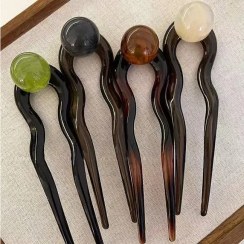 تصویر کانزاشی دو شاخه موجدار گوی دار 