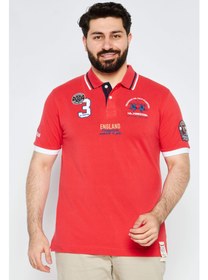 تصویر پ polo shirt مردانه با فیت معمولی و آستین کوتاه، با لوگوی گلدوزی شده، رنگ قرمز برند la martina Men Regular Fit Short Sleeve Embroidered Logo Polo Shirt, Red