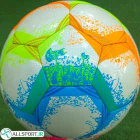 تصویر توپ فوتبال مدل دربی استار بوندسلیگا رنگین‌کمانی کد 23894 