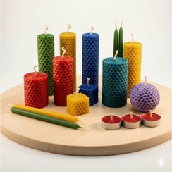 تصویر شمع موم عسلی ،ورق موم عسل طبیعی بدون هیچ ضرری 