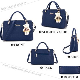 تصویر Soperwillton Handbag for Women Fashion Tote Shoulder Bag Top-Handle Handbags Satchel Purse Set 4pcs - ارسال 10 الی 15 روز کاری 