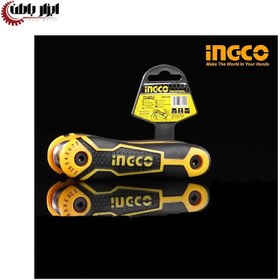 تصویر ست آچار آلن HHK14081 اینکو Hexagon socket key wrench set HHK14081 ingco