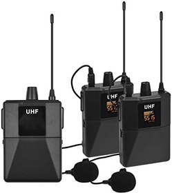 تصویر HEIYE UHF Wirless Microphone System with 2 Body-pack Microphone Transmitters Receiver for Smartphone Camera Video Recording Interview Broadcast 