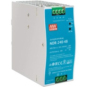 تصویر منبع تغذیه ریلی تک فاز 48 ولت 5 آمپر مینول MEAN WELL مدل NDR-240-48 Supply MEAN WELL Model: NDR-240-48