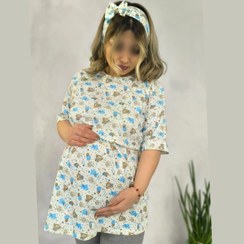 تصویر ست تیشرت و هدبند بارداری سایز ۳۸ و ۴۰ و ۴۲ رنگ آبی و گلبهی 