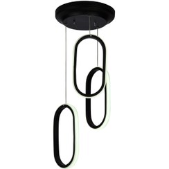 تصویر چراغ آویز چشمه نور مدل L6407/3BK با ۳ شعله 