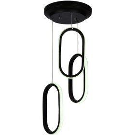 تصویر چراغ آویز چشمه نور مدل L6407/3BK با ۳ شعله 