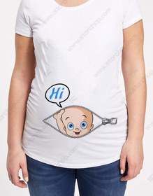 تصویر لباس بارداری با طرح بچه کیسه زیپ دار با امکان ویرایش کامل 