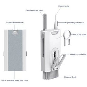 تصویر کیت تمیز کننده 8 کاره برای تمیز کردن رایانه، تبلت، گوشی، دوربین، ایرپاد، هندزفری و ... 