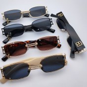 تصویر عینک آفتابی جنتل مانستر فلزی پرسینگ دار - طلایی هایلایت 