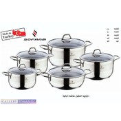 تصویر سرویس قابلمه استیل سفرام مدل سافت ۱۰ پارچه 