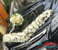 تصویر تزیین ماشین عروس با گل طبیعی 618 