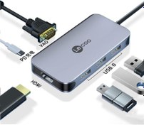 تصویر هاب TYPE-C چندکاره لکو مدل Lecoo LKC1345H LECOO 6in1 Type-C Hub 3*USB 3.0 / HDMI 4K / VGA / PD Adapter of Apple MacBook USB interface & Android - Plug and Play | LKC1345H