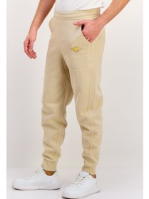 تصویر شلوار جگر مردانه با فیت معمولی و لوگوی برند، رنگ کرم برند esprit Men Regular Fit Brand Logo Jogger Pants, Cream