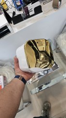 تصویر جا دستمال کاغذی کاور دار طلایی 