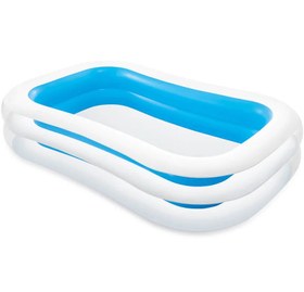 تصویر استخر بادی اینتکس مدل شفاف مستطیل 56483 Intex 56483 Inflatable Pool