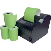 تصویر رول حرارتی فیش پرینتر هانسول رنگ سبز ۳۶ متری 