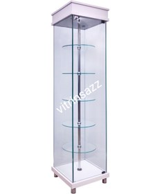 تصویر ویترین شیشه ای گردان - سفید ا showcase showcase