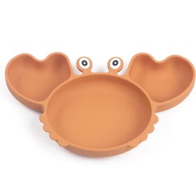 تصویر سرویس غذاخوری سیلیکونی کودک ۳ تکه طرح خرچنگ Silicon feeding set crab design