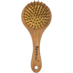 تصویر برس چوبی دندانه بامبو کوچک گرد 
