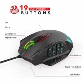 تصویر ماوس گیمینگ ردراگون مدل Impact M908 ا Redragon M908 IMPACT MMO Gaming Mouse Redragon M908 IMPACT MMO Gaming Mouse