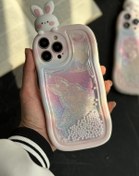 تصویر قاب موبایل آیفون خرگوش آکواریومی سیلیکونی سفید 