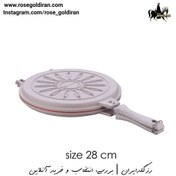 تصویر تابه گریل دوطرفه نچسب کرکماز مدل گرانیتا سایز 28 سانتی متر (بژ) Korkmaz Granita Anchovy Pan 28 cm