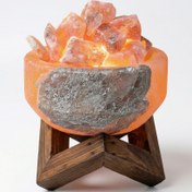 تصویر آباژور سنگ نمک مدل کاسه آتشین (کد 60) 