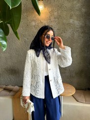 تصویر کت زنانه سفید Roban 