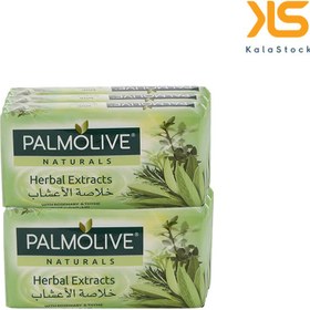 تصویر صابون پالمولیو آویشن و رزماری مدل Herbal Extracts وزن 170 گرم بسته ۶ عددی Palmolive Herbal Extracts Soap Value Pack 170g*6