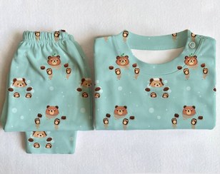 تصویر ست راحتی بچگانه نیوبورن سایز ۳۵ تا ۴۰ طرح تدی دریایی 