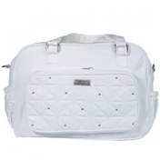 تصویر ساک لوازم نوزاد طرح چرم کوکالو دگمه دار رنگ سفید 