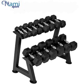 تصویر رک دمبل دو طبقه dumbbell rack bato2022 