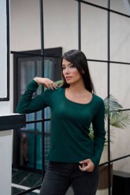 تصویر بلوز یقه خشتی کبریتی - کرم 