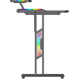 تصویر میز کامپیوتر گیمینگ تویستد مایندز مدل T Shaped RGB Double Top Twisted Minds T Shaped RGB Double Top Gaming Computer Desk