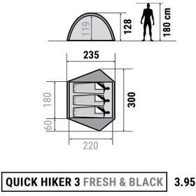 تصویر چادر کوهنوردی 3 نفره فورکلاز مدل Quickhiker 