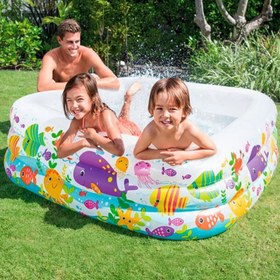 تصویر استخر بادی اینتکس مدل آکواریوم مربع 57471 Intex 57471 Inflatable Pool