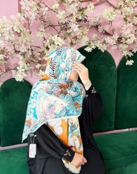 تصویر روسری نخی تابستونی طرح دار نجم بانو 