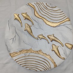 تصویر دیوارکوب دکوراتیو طرح ماهی برجسته Decorative wall hanging with embossed fish design