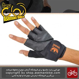 تصویر دستکش دوچرخه آدیداس نیم انگشت مشکی Adidas Bicycle Gloves Half Finger 