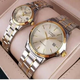 تصویر ست ساعت CASIO سفیدطلایی طلایی 